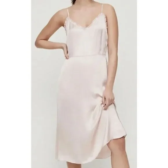 Aritzia Wilfred Millie Slip Dress Rose Quartz - Picture 1 of 10